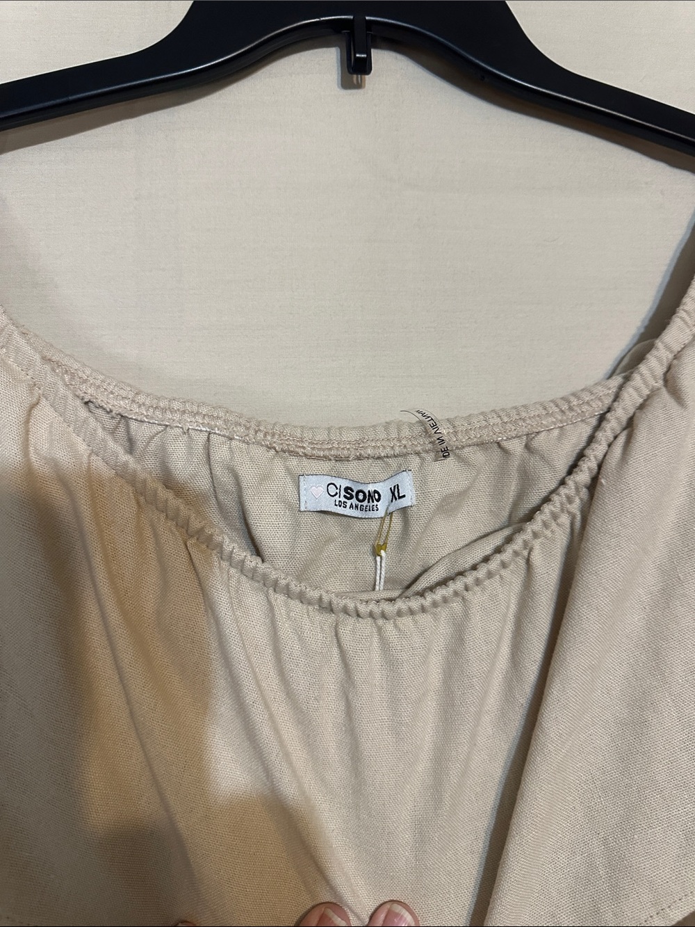 Ci Sono Cream Off-Shoulder One-Piece Romper - Picture 2 of 5